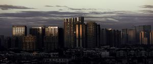 Preview wallpaper skyscrapers, towers, buildings, architecture, evening