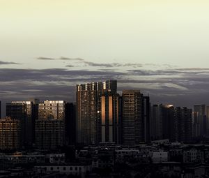 Preview wallpaper skyscrapers, towers, buildings, architecture, evening