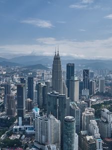 Preview wallpaper skyscrapers, towers, city, view, height