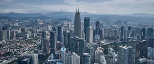 Preview wallpaper skyscrapers, towers, city, view, height