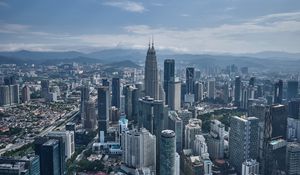 Preview wallpaper skyscrapers, towers, city, view, height