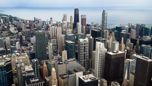 Preview wallpaper skyscrapers, towers, city, view