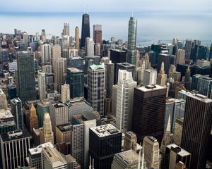 Preview wallpaper skyscrapers, towers, city, view