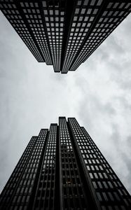 Preview wallpaper skyscrapers, view from below, sky, building, architecture