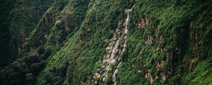 Preview wallpaper slope, cliff, trees, green, stones