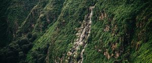 Preview wallpaper slope, cliff, trees, green, stones