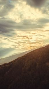 Preview wallpaper slope, forest, mountains, clouds, nature