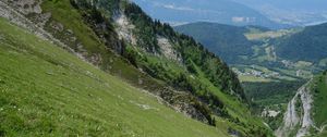 Preview wallpaper slope, grass, hills, valley, nature