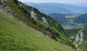 Preview wallpaper slope, grass, hills, valley, nature