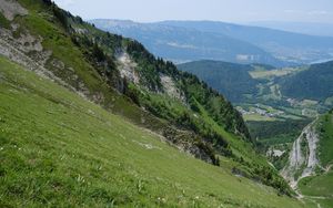 Preview wallpaper slope, grass, hills, valley, nature