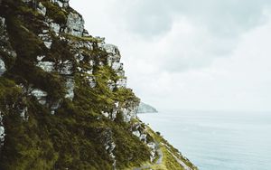 Preview wallpaper slope, grass, sea, path, coast