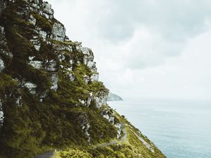 Preview wallpaper slope, grass, sea, path, coast