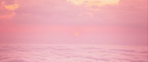 Preview wallpaper slope, hill, clouds, sunset, pink