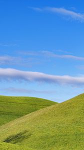 Preview wallpaper slope, hills, grass, minimalism, sky