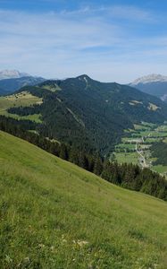 Preview wallpaper slope, hills, grass, trees, landscape