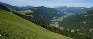 Preview wallpaper slope, hills, grass, trees, landscape