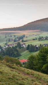 Preview wallpaper slope, house, trees, forest