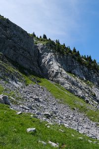 Preview wallpaper slope, mountain, relief, grass, stones