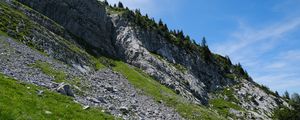 Preview wallpaper slope, mountain, relief, grass, stones