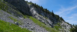 Preview wallpaper slope, mountain, relief, grass, stones