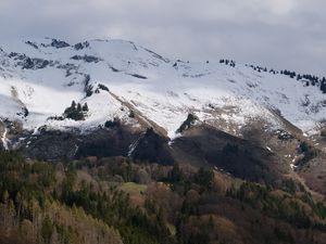 Preview wallpaper slope, mountain, snow, trees, landscape