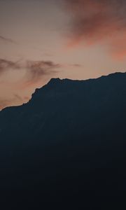 Preview wallpaper slope, mountains, silhouette, sunset, sky