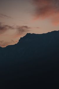 Preview wallpaper slope, mountains, silhouette, sunset, sky