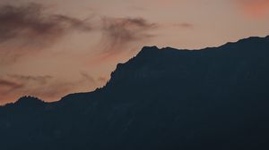 Preview wallpaper slope, mountains, silhouette, sunset, sky