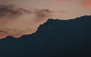 Preview wallpaper slope, mountains, silhouette, sunset, sky