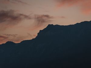 Preview wallpaper slope, mountains, silhouette, sunset, sky