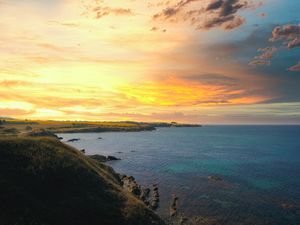 Preview wallpaper slope, sea, sunset, sky