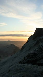 Preview wallpaper slope, snow, mountains, dawn, landscape