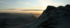 Preview wallpaper slope, snow, mountains, dawn, landscape