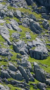 Preview wallpaper slope, stones, grass, relief