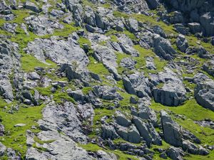 Preview wallpaper slope, stones, grass, relief