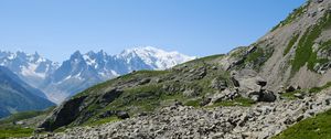 Preview wallpaper slope, stones, mountains, grass