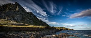 Preview wallpaper slope, stones, sea, sky