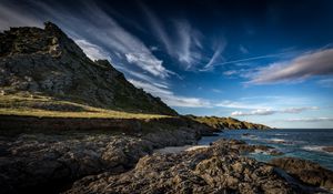 Preview wallpaper slope, stones, sea, sky