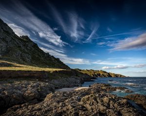 Preview wallpaper slope, stones, sea, sky