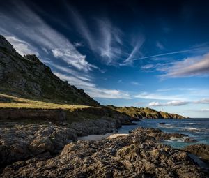 Preview wallpaper slope, stones, sea, sky