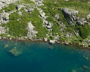 Preview wallpaper slope, stones, shore, river, bottom