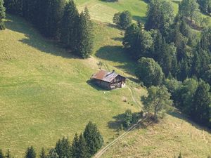 Preview wallpaper slope, trees, house, trail, landscape, nature