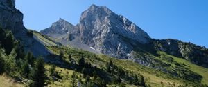 Preview wallpaper slope, trees, mountain, landscape, nature