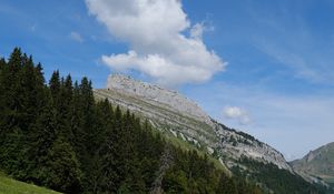Preview wallpaper slope, trees, mountain, sky, nature