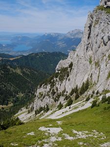 Preview wallpaper slope, trees, mountains, landscape