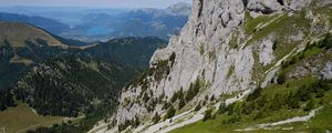 Preview wallpaper slope, trees, mountains, landscape