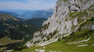 Preview wallpaper slope, trees, mountains, landscape