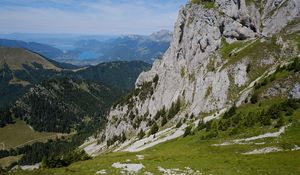 Preview wallpaper slope, trees, mountains, landscape