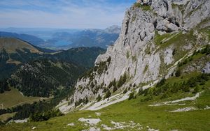 Preview wallpaper slope, trees, mountains, landscape