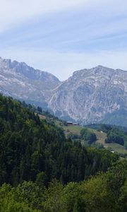 Preview wallpaper slope, trees, mountains, nature